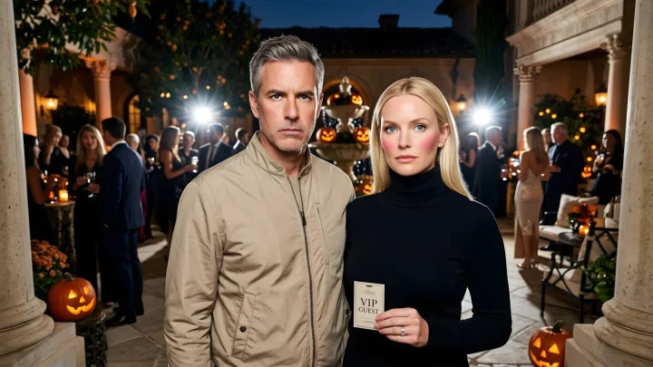 A duo dressed in creative Halloween costumes posing together